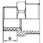 Sárgaréz fitting - Szűkített közcsavar KK hosszmetszet